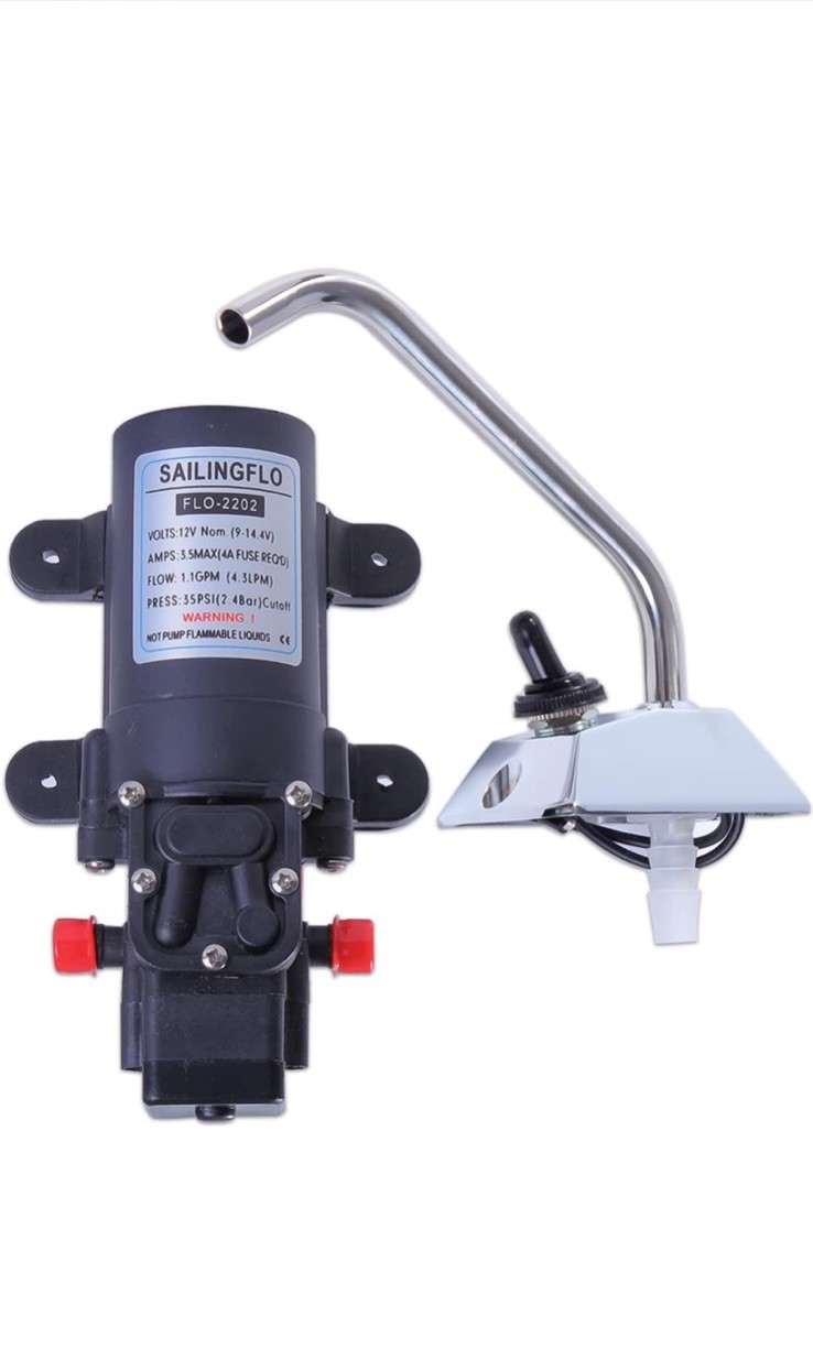 12V RV Water Pump – 35Psi, 1.0GPM with Pressure Switch & 360 Rotatable Faucet…