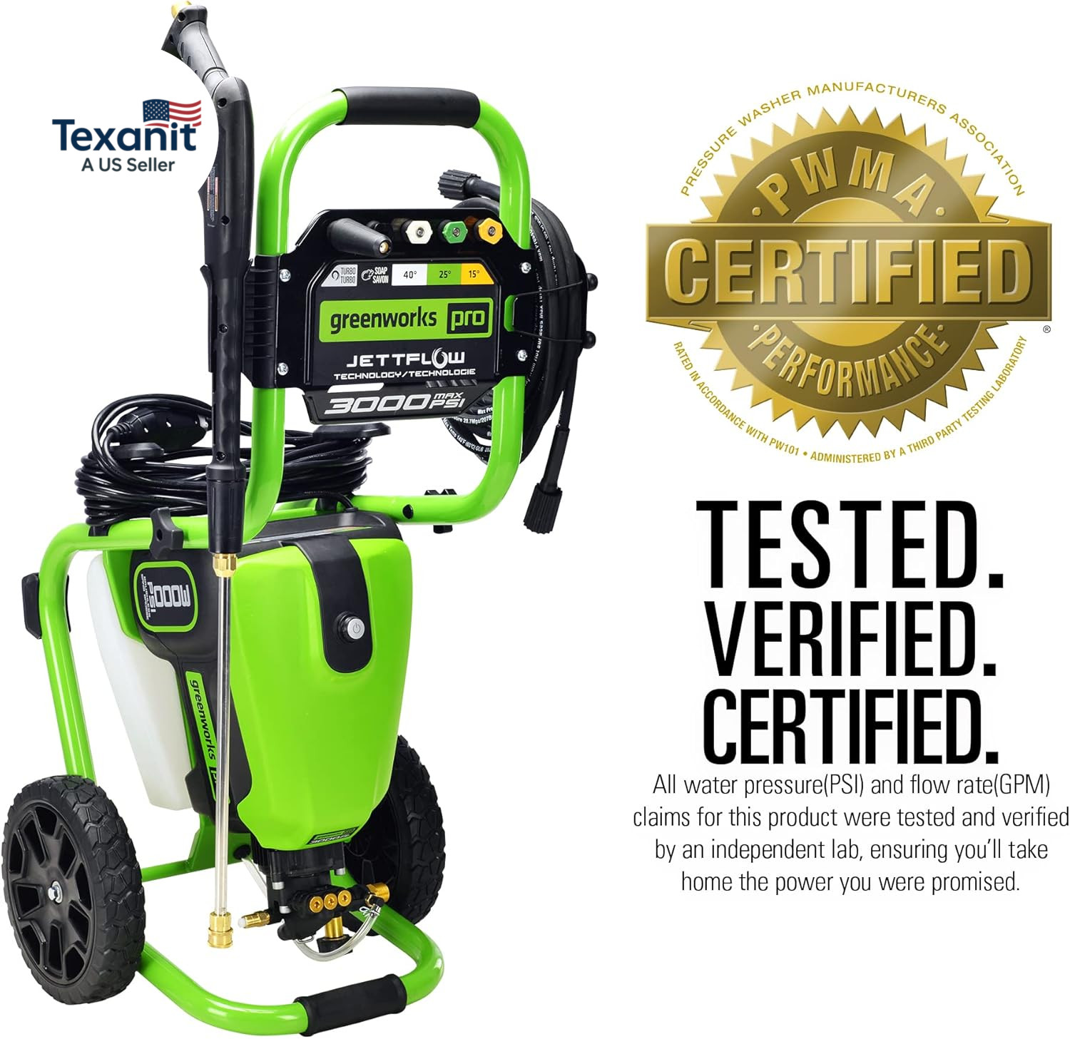 Pro Brushless 3000 PSI (CSA Certified) 2.0 Max / 1.1 Electric Pressure Washer (R