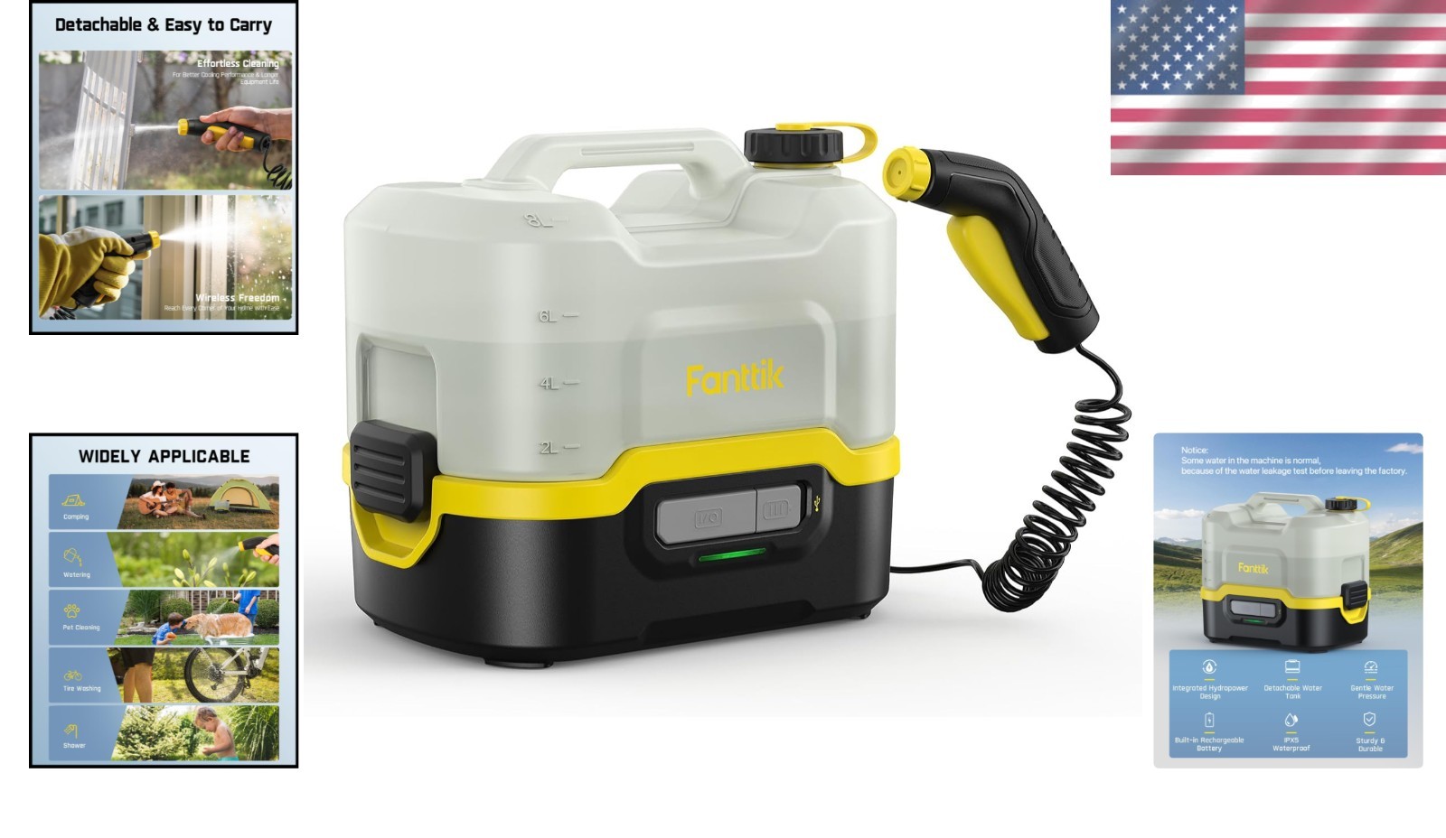 Versatile NB8 Nano Portable Pressure Washer – Ideal for Pets, Gardens & Camping