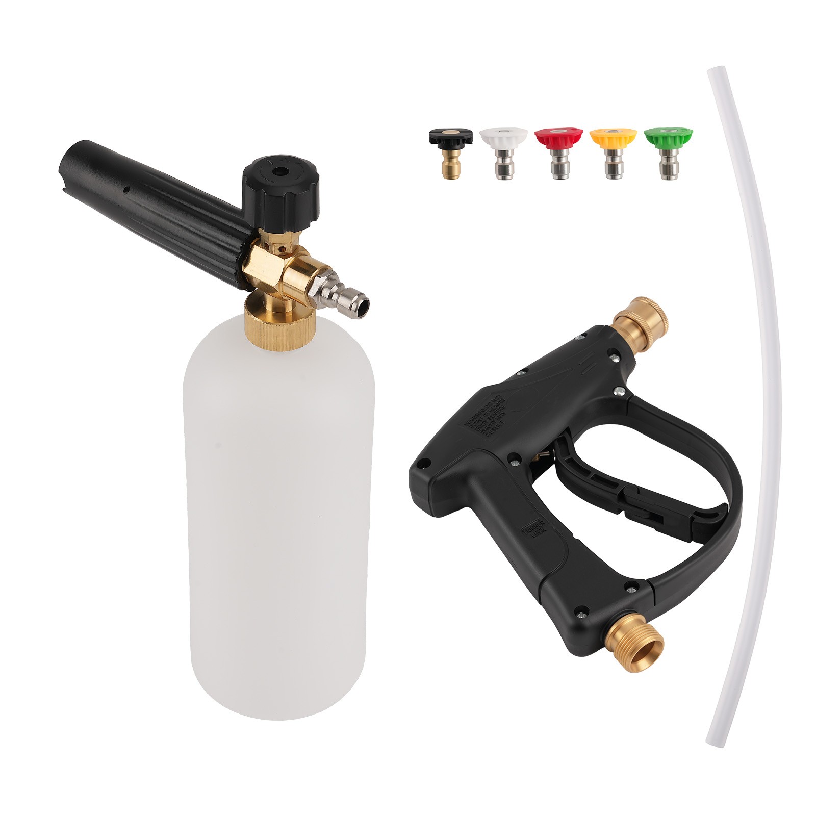 Snow Foam Cannon Pressure Washer Spray Gun 5 Angle Nozzle 1/4″ Quick Connect