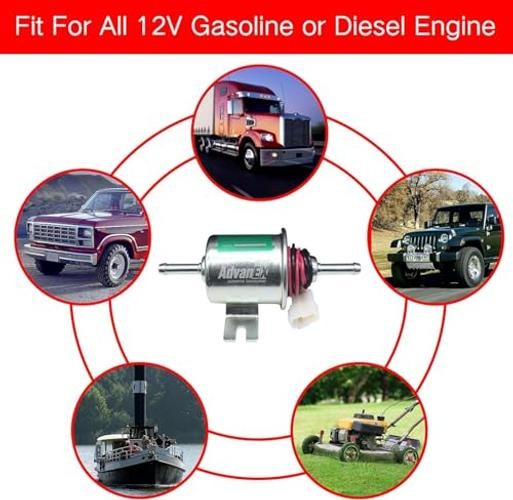 Electric Fuel Pump 12V Universal Low Pressure 5-9 PSI Gas HEP-02A(5-9 PSI)