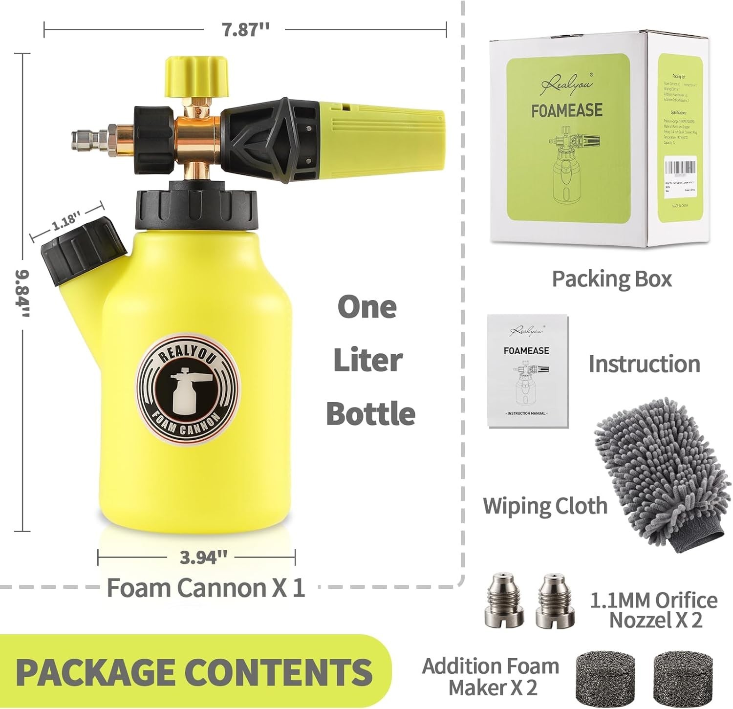 Foam Cannon up to 4500 PSI, Foam Cannon for Pressure Washer with 1/4” Quick …