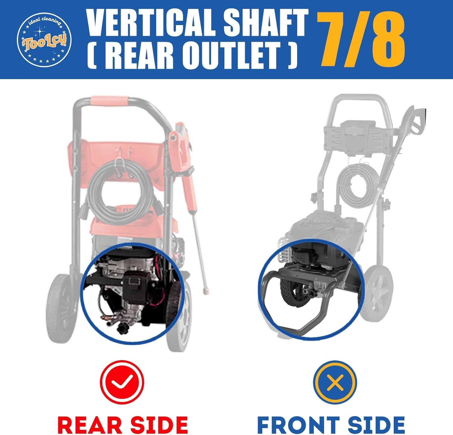 TOOLCY 3400 PSI Vertical Pressure Washer Pump 7/8″ Shaft 2.5 GPM