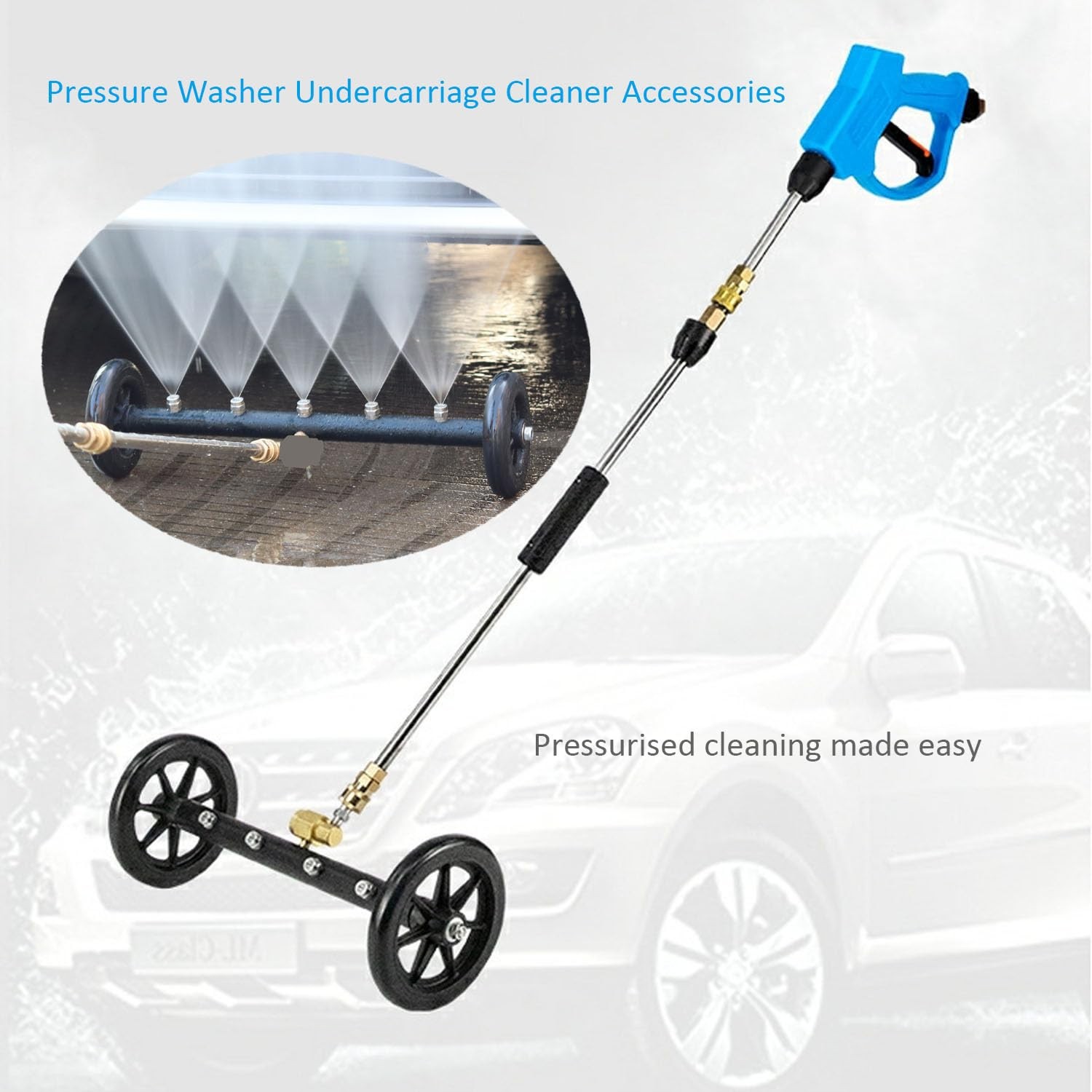 18″ Large Undercarriage Pressure Washer Attachments with 5 Nozzles Under Car …