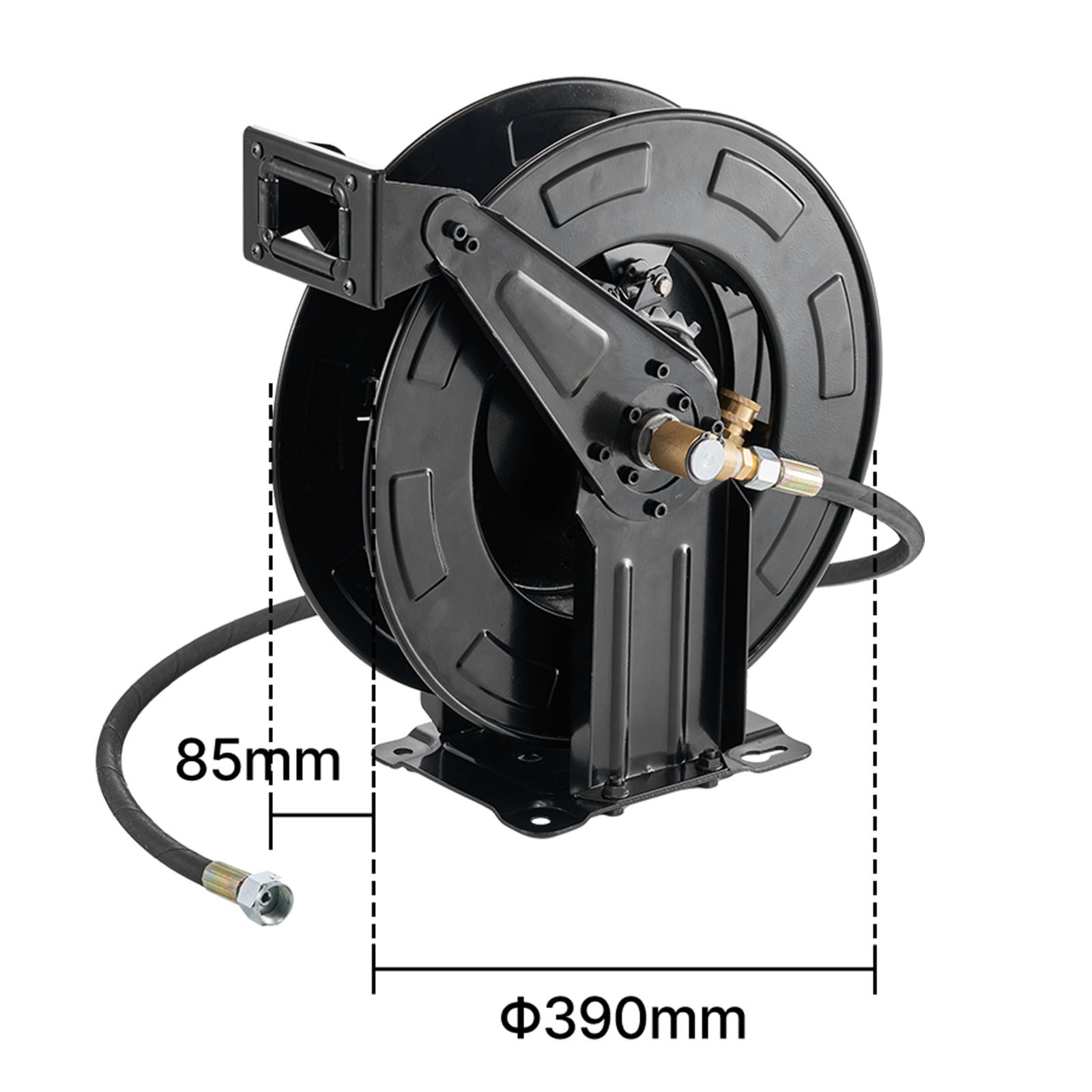 Uimoso Retractable Pressure Washer Hose Reel 50ft x 3/8in, 4000 PSI, Auto-Rewind
