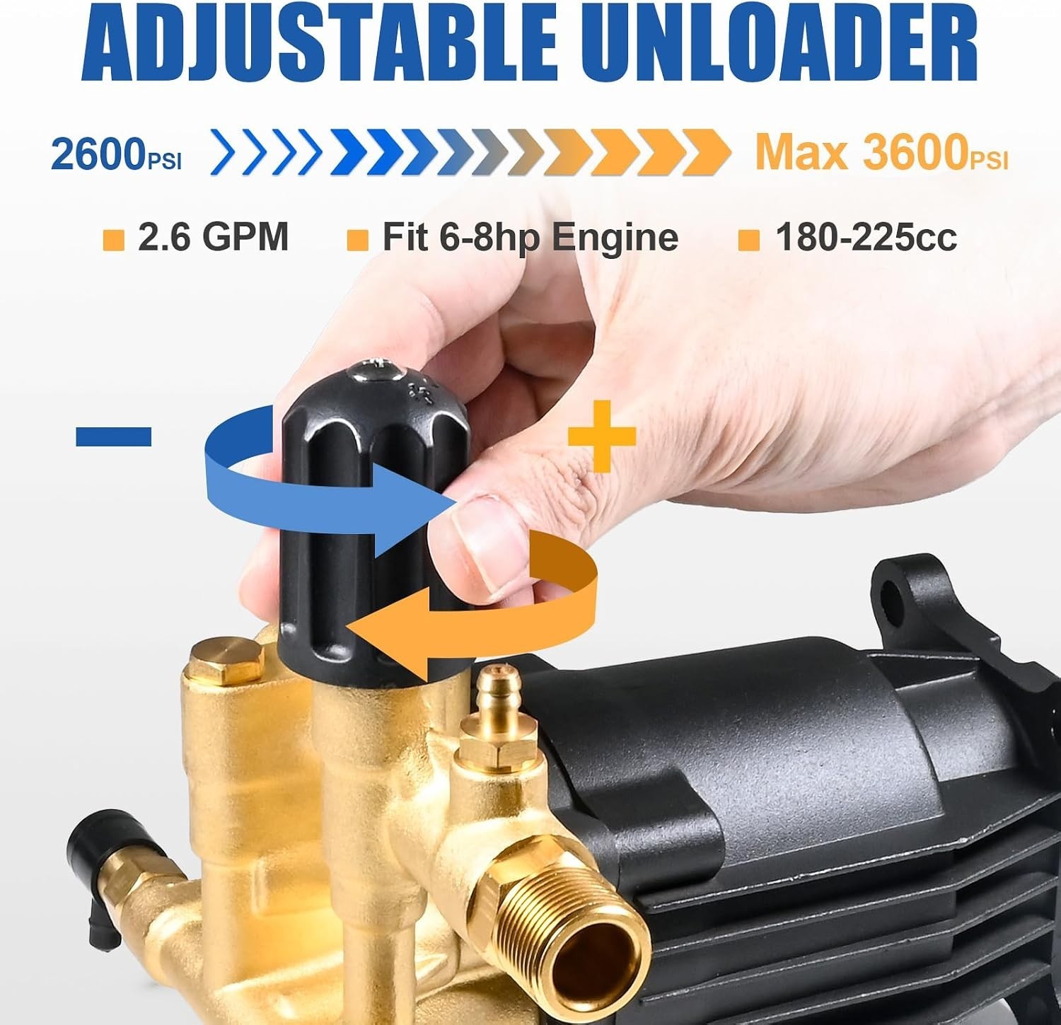 TOOLCY 3400 PSI 3/4″ Shaft Pressure Washer Pump Horizontal 2.5 GPM