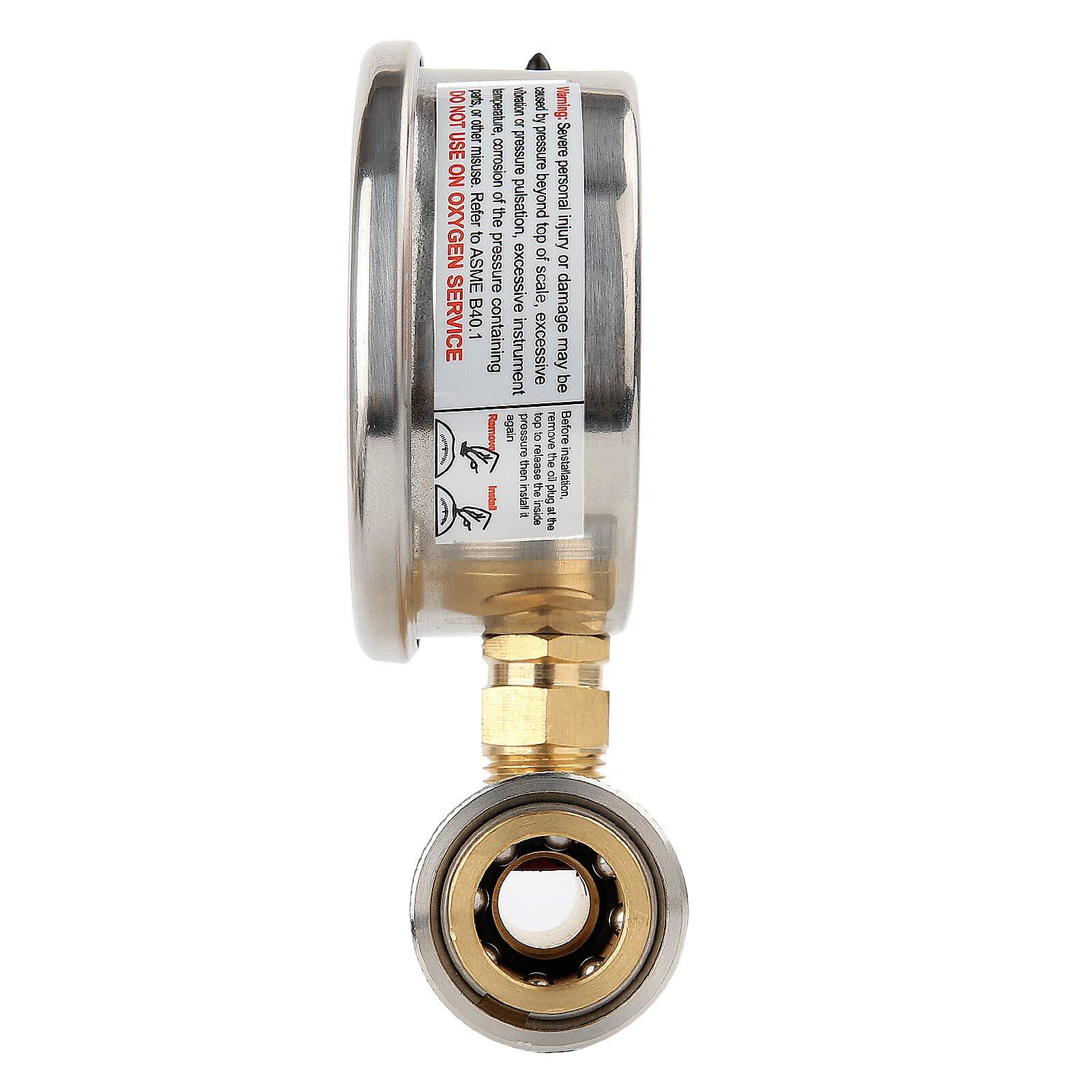 MEASUREMAN 2-1/2 Pressure Washer Gauge Pressure Gauge Kit 3/8 Inch Quick PSI