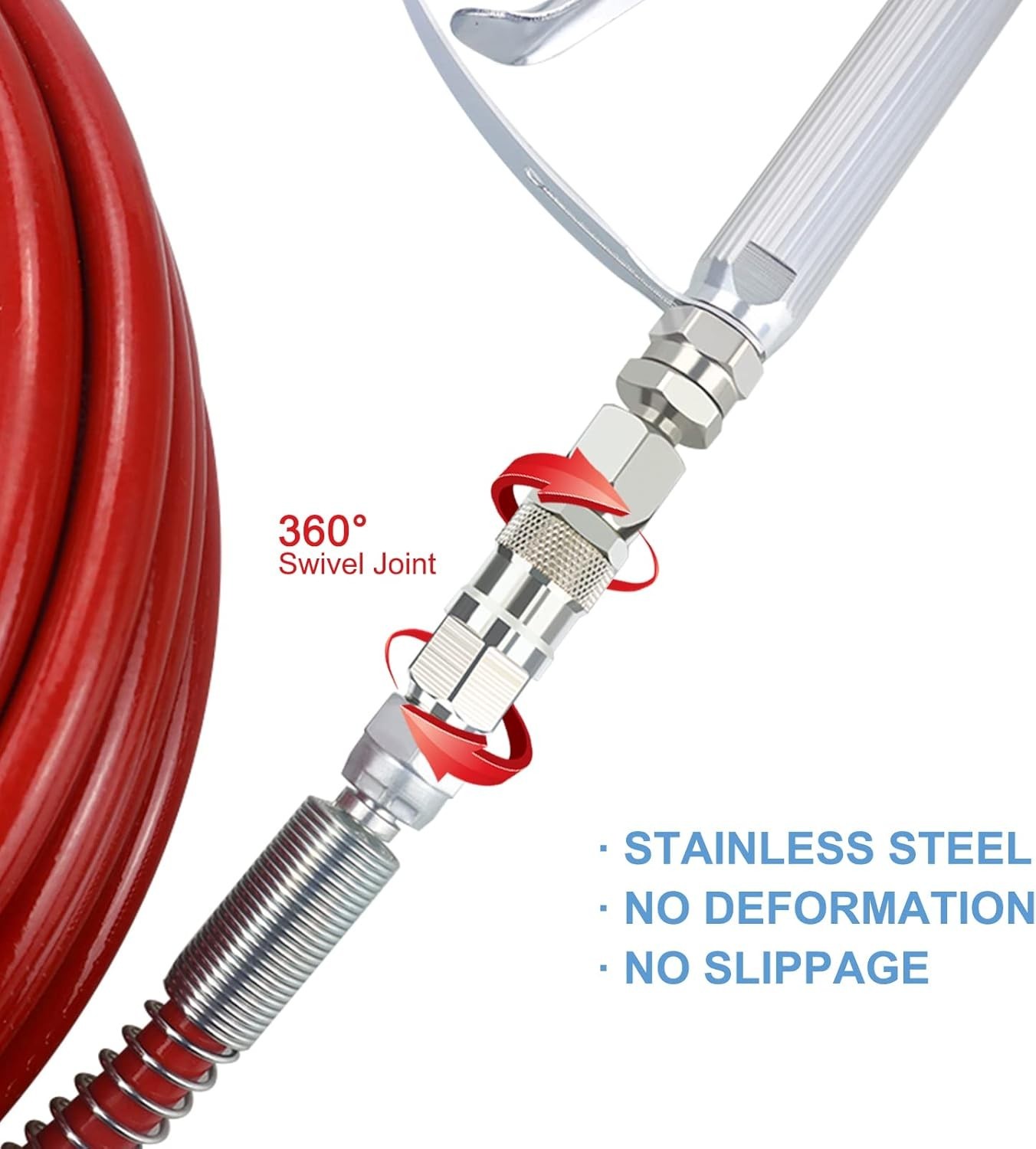 360-Degree Stainless Steel Sprayer Joint for High-Pressure Paint Guns – 1/4 inch