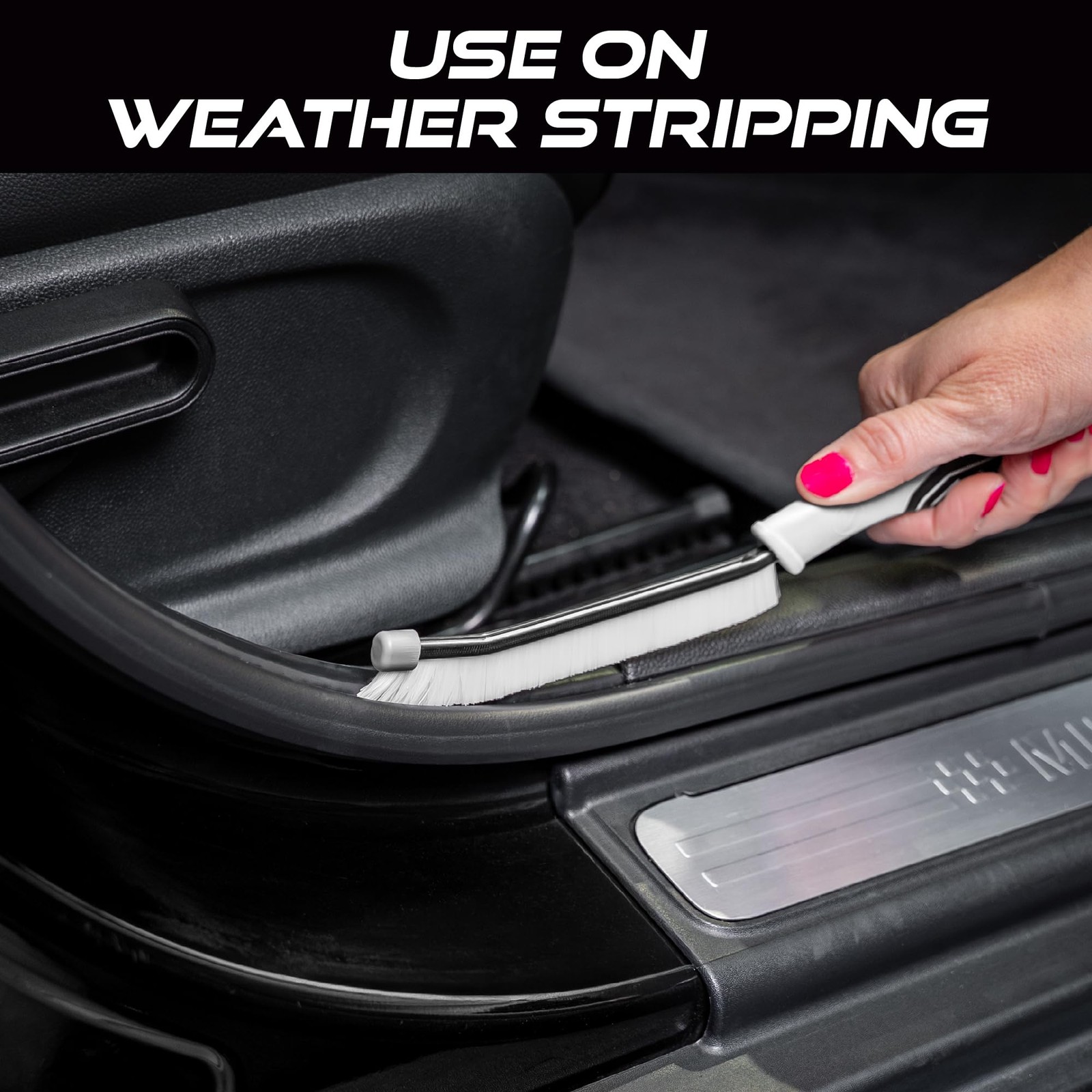 VIKING Car Detailing Brush Set for Cleaning Kit, Multi-Purpose Black