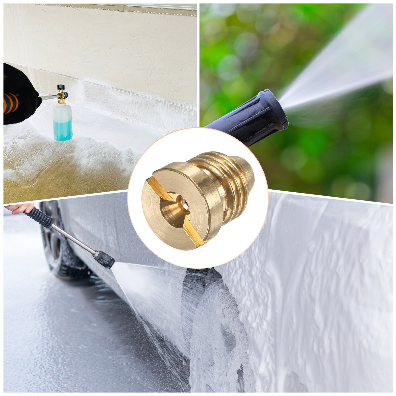 4-Pack Foam Cannon Orifice Nozzle, 1.3mm Brass Universal Thread Tips