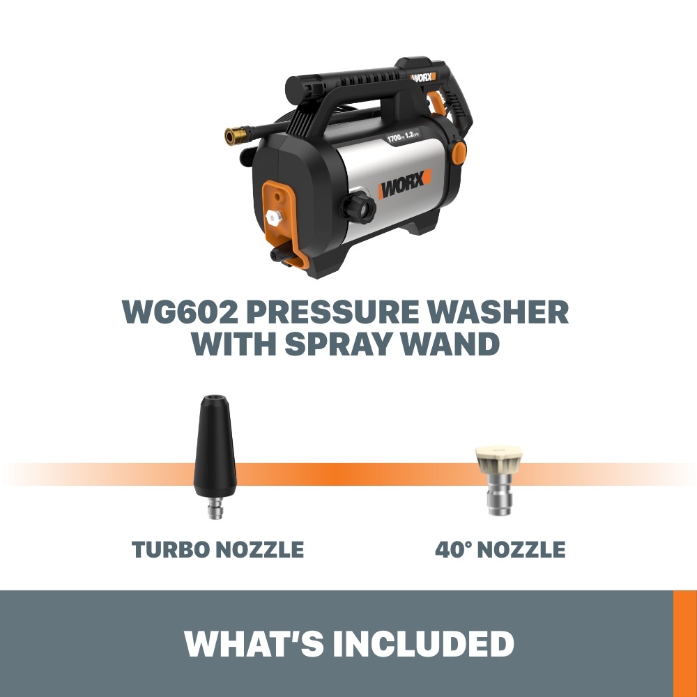 WG602 WORX 13 Amp 1700 PSI Electric Pressure Washer (1.2 GPM)-OB