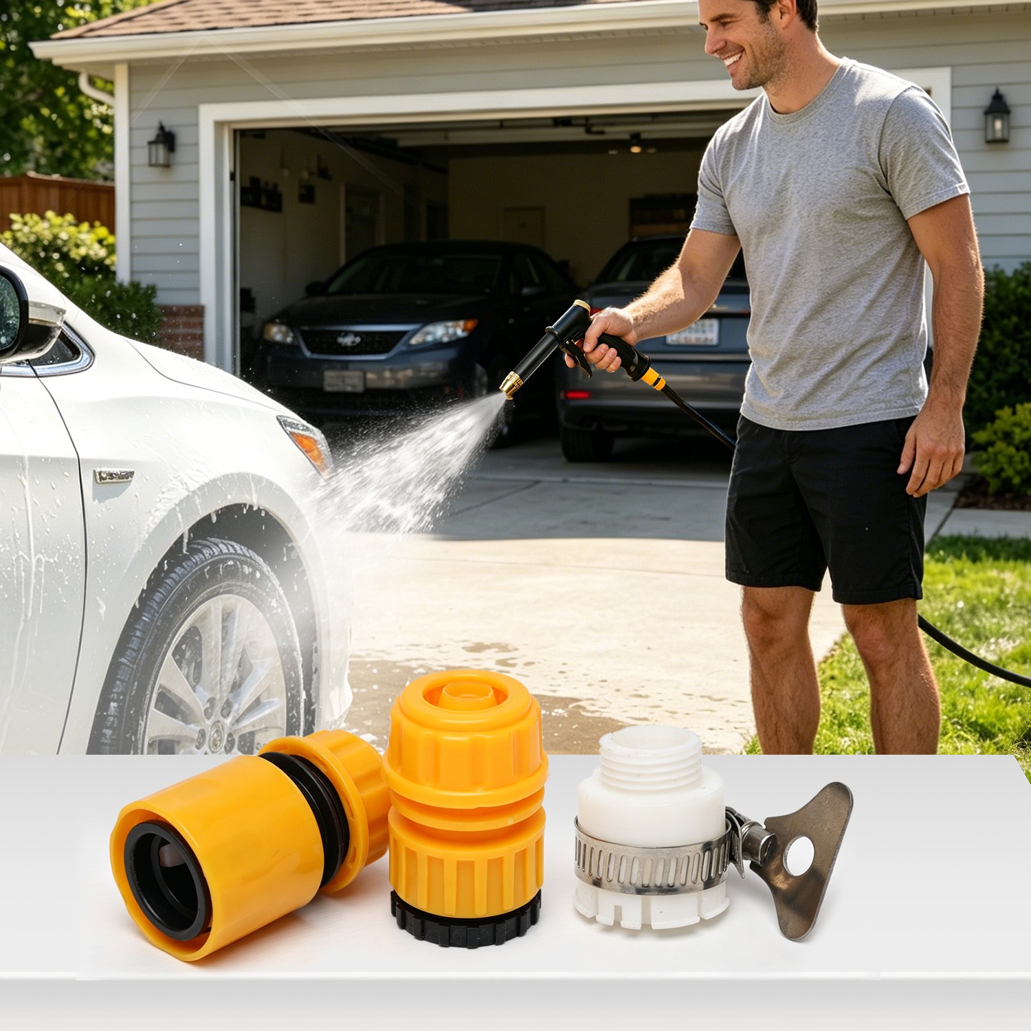 High Pressure Water Spray Gun – Brass Nozzle for Car Wash&Garden Hose Heavy Duty