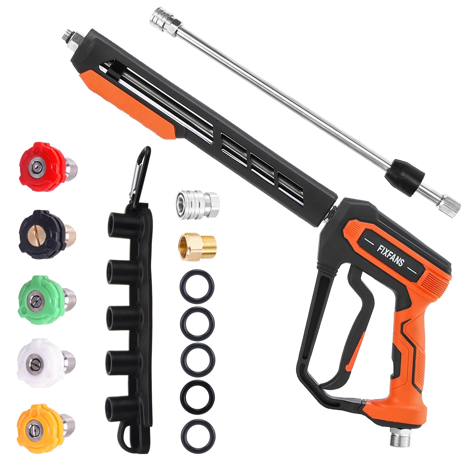 Pressure Washer Gun Kit 5000PSI Power Spray Handle Wand 5 Nozzles M22 14mm Quick