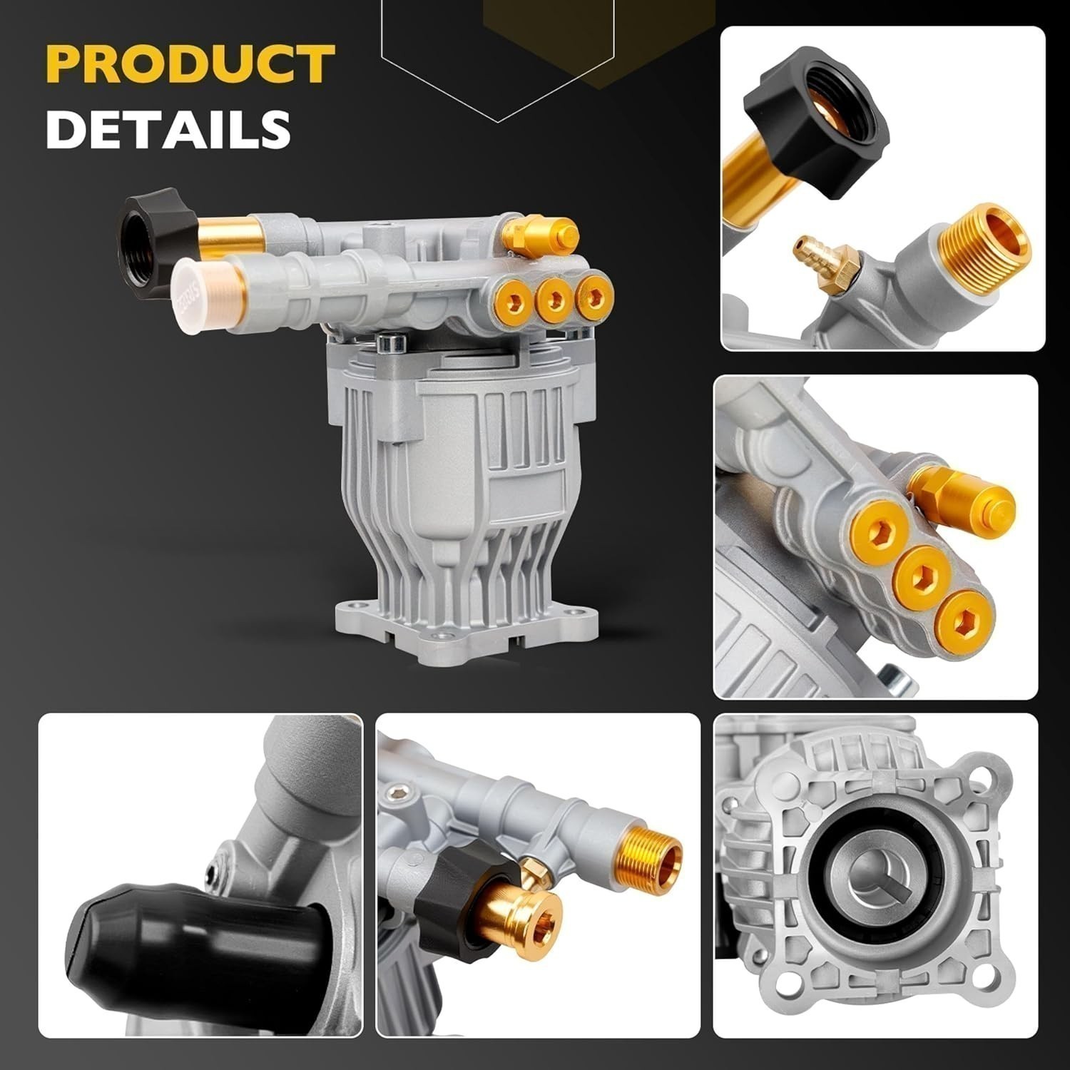 Pressure Washer Pump Kit 3300 PSI 2.4 GPM 3/4″ Shaft For Technologies 90028