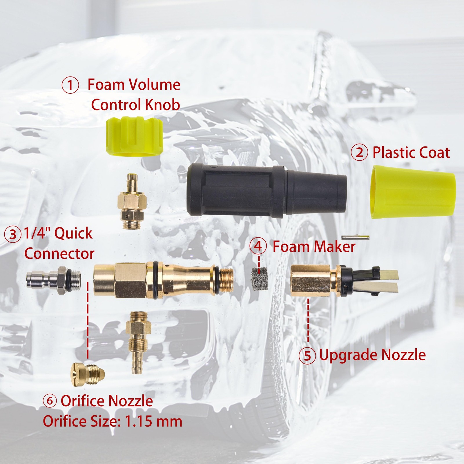 High Pressure Washer Gun Snow Foam Lance, 4000 PSI Cannon Foam Blaster Power …