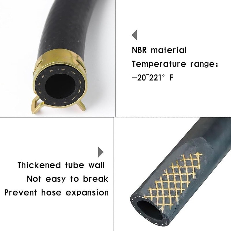 Fuel Line Hose NBR 5 Sizes 3.3ft High Pressure ATV Motorcycle Engine Oil System