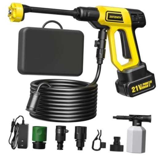 Cordless Pressure Washer Battery Powered, Handheld Cordless IgnitedYellow-Black