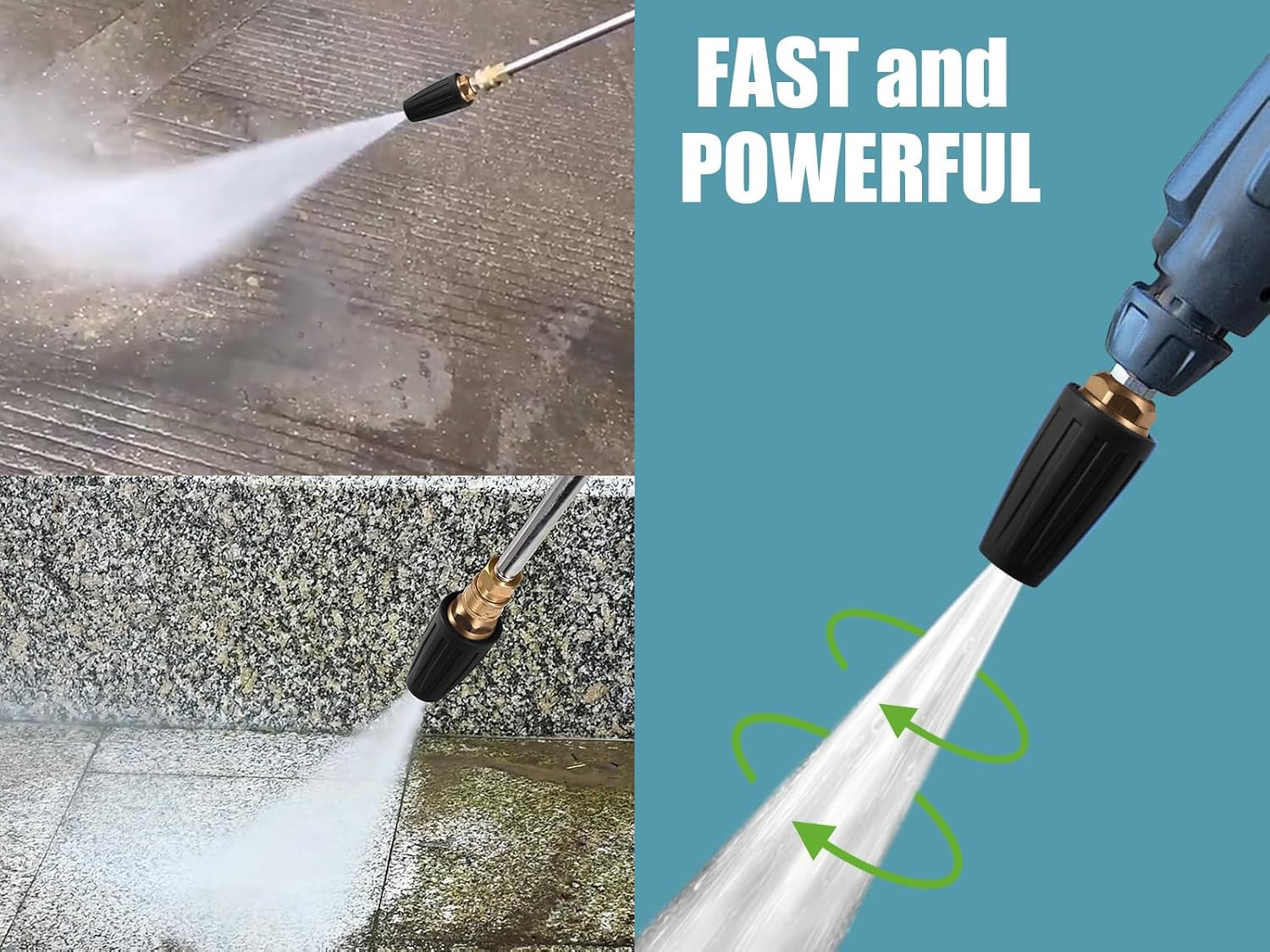 4000 PSI Turbo Nozzle Pressure Washer Tips Kit, 1/4″ Quick Connect, 7 Nozzles (0