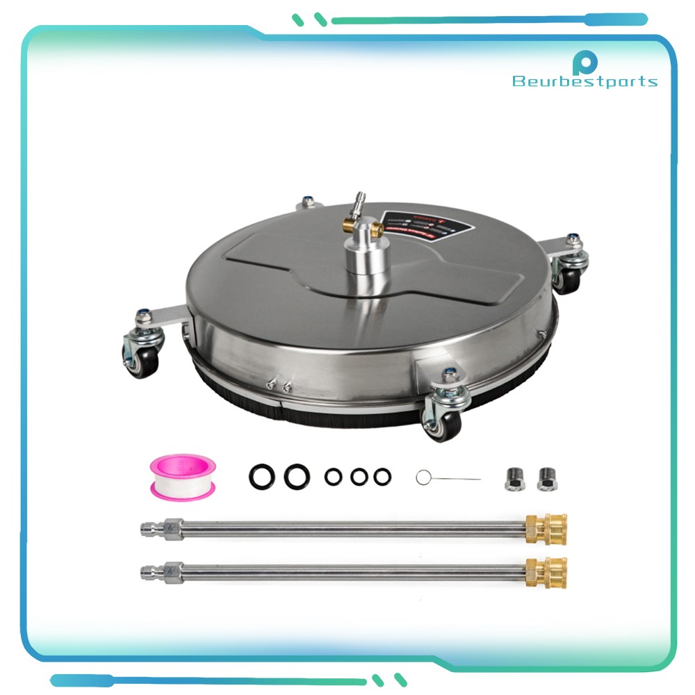 18″ Pressure Washer Surface Cleaner with 4 Wheels Stainless Steel Housing