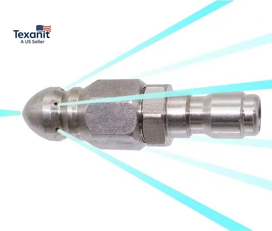 Pressure Washer Sewer Jetter Nozzle with Stainless Steel, Mini Compact Durable S