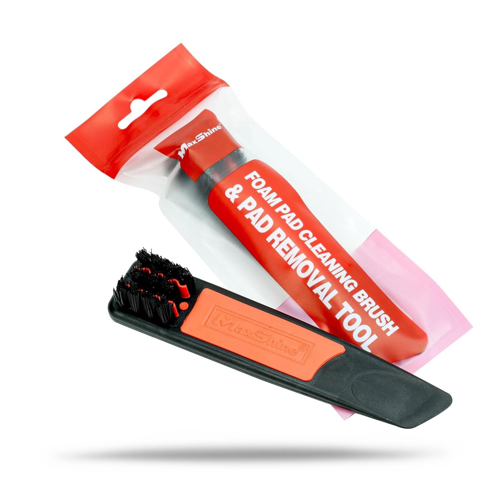 Maxshine 2-in-1 Foam Pad Cleaning Brush & Removal Tool Set | Black