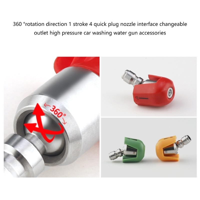 Four-Piece Stainless Steel Car Wash Nozzle Kit with 1/4 Quick Connect