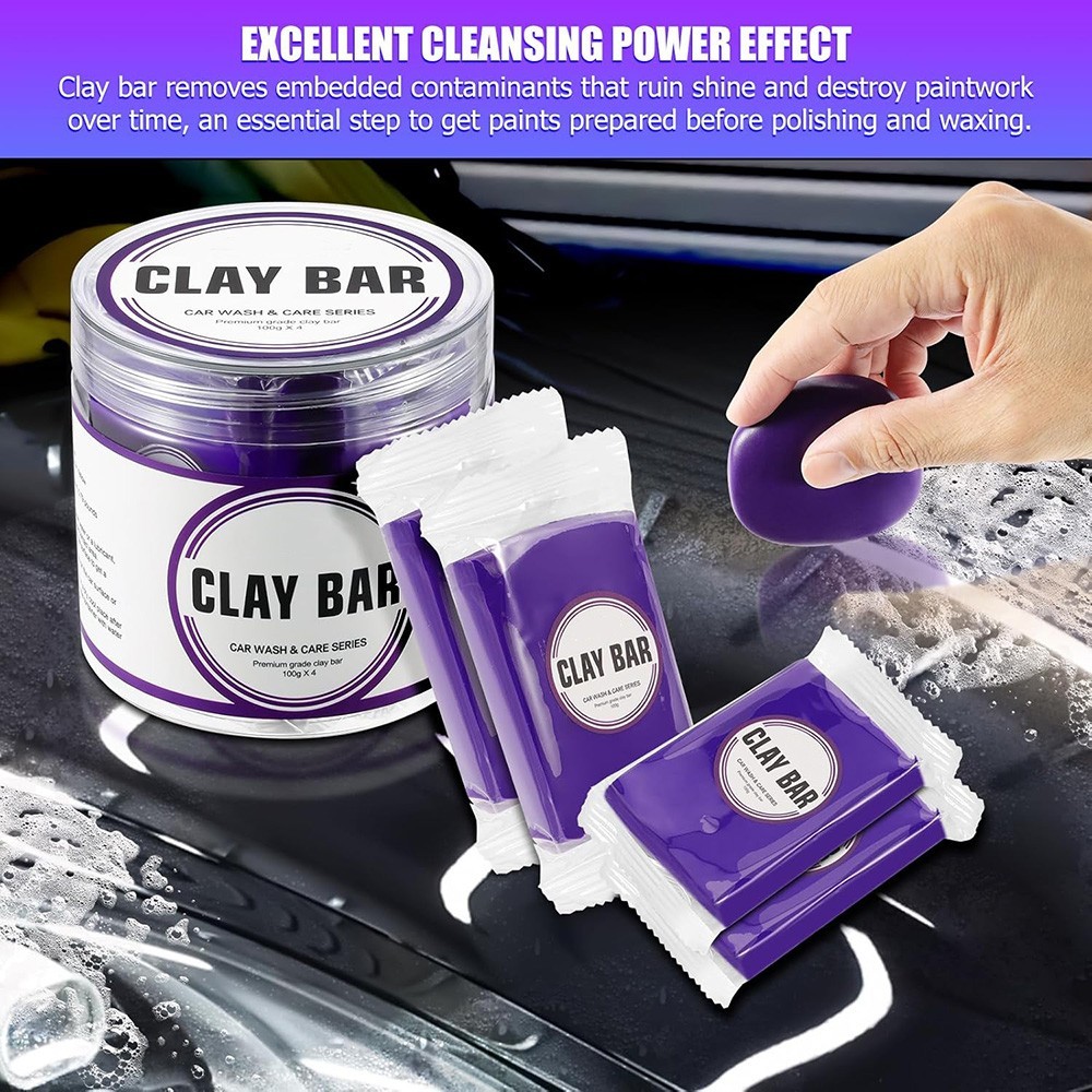 Car Clay Bar 4 Pack 400g Premium Grade Clay Bars Detailing Magic Clay Bar Purple