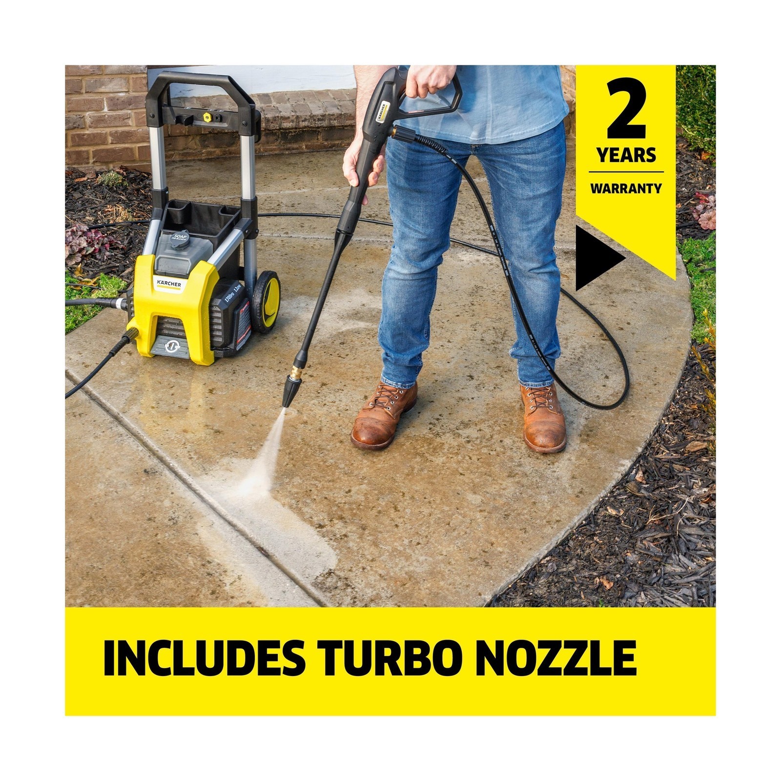 Kärcher Pressure Washer K1700, CETA Certified, 3 Spray Nozzles, Detergent T