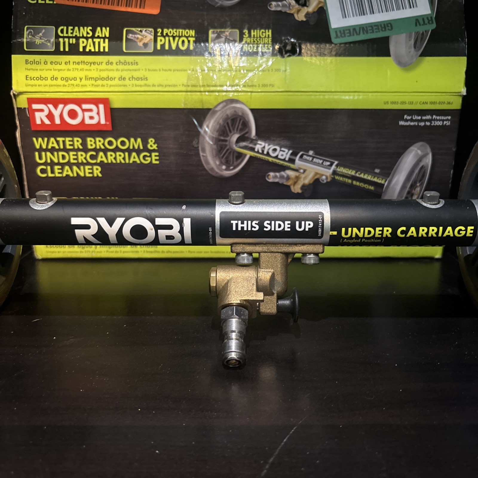 NEW OPEN BOX! RYOBI PRESSURE WASHER 11” WATER BROOM FLAT & UNDERCARRIAGE CLEANER