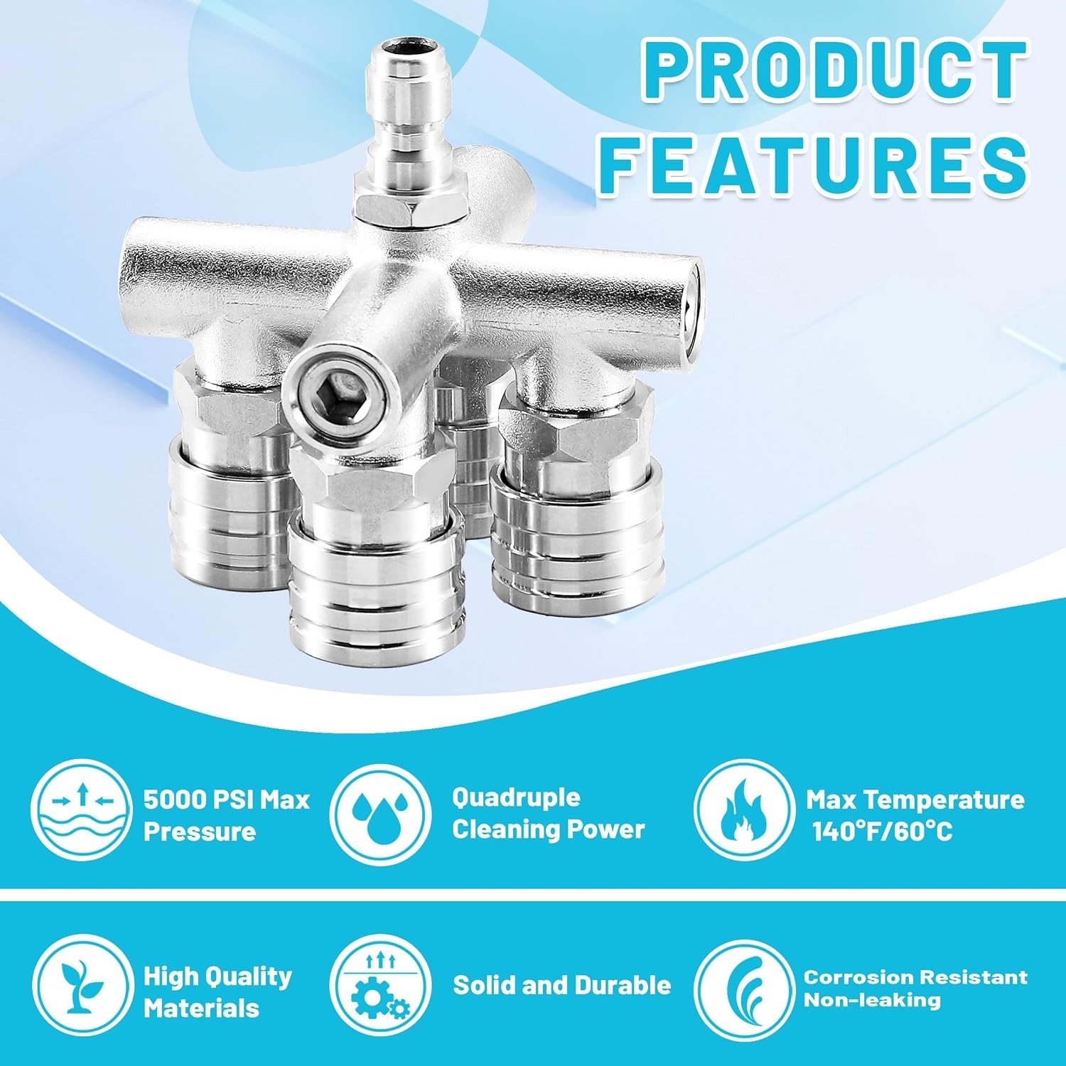 Quadruple Pressure Washer Tips, 4 in 1 Power Washer Nozzle, 4 Nozzle for Pres…