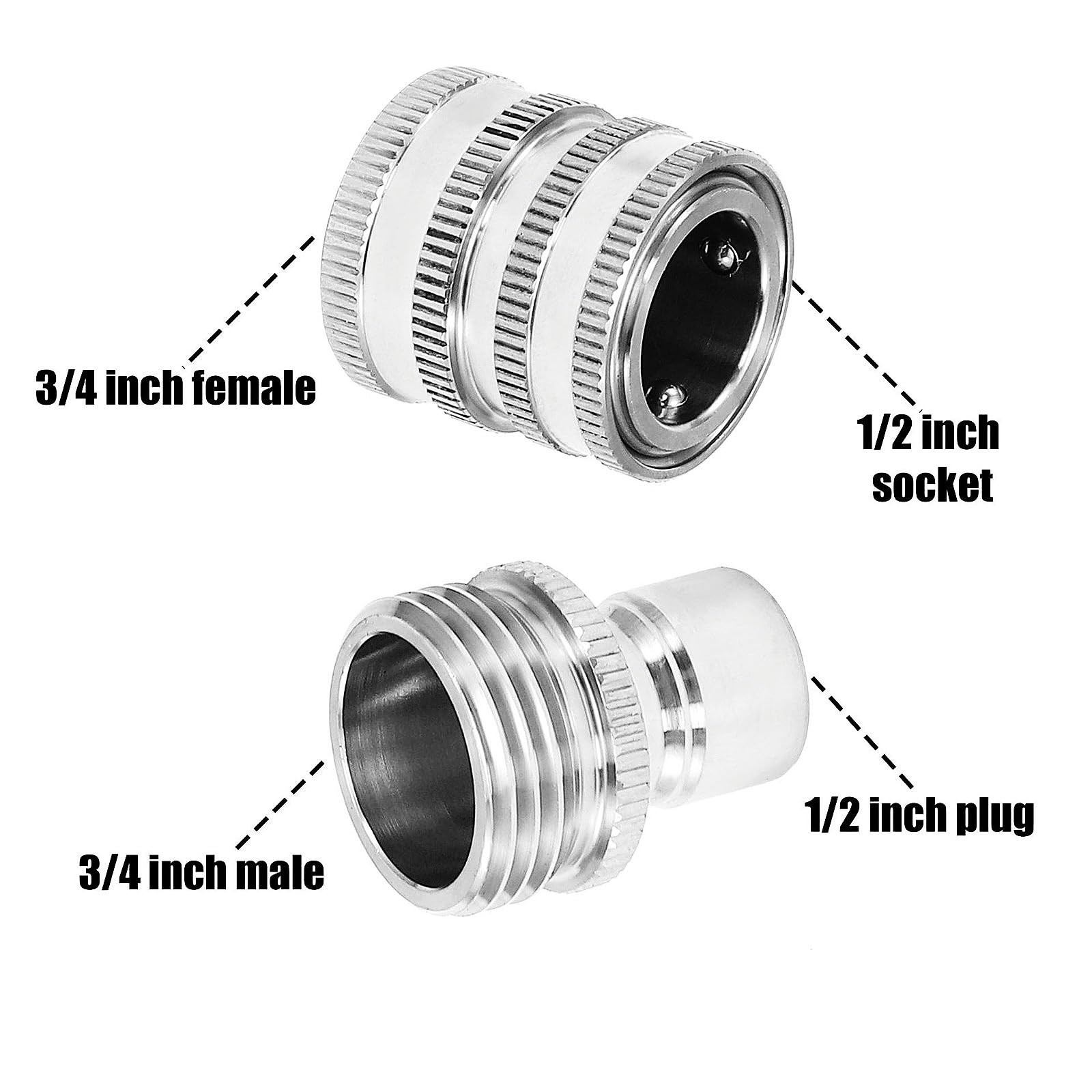8 PCS Stainless Steel Pressure Washer Quick Connect Kit M22 14mm To 3/8″ 3/4″