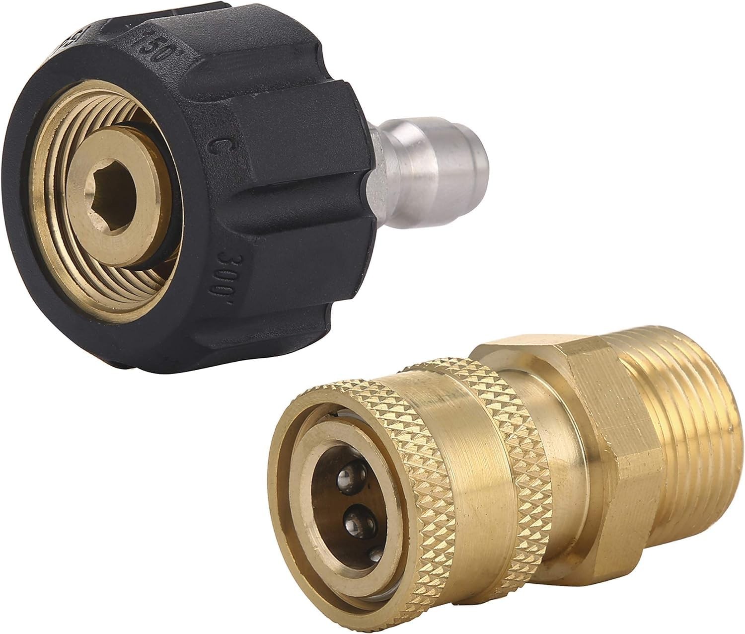 Pressure Washer Adapter Set, Quick Connect Gun to Wand, M22 14mm to 1/4 Inch