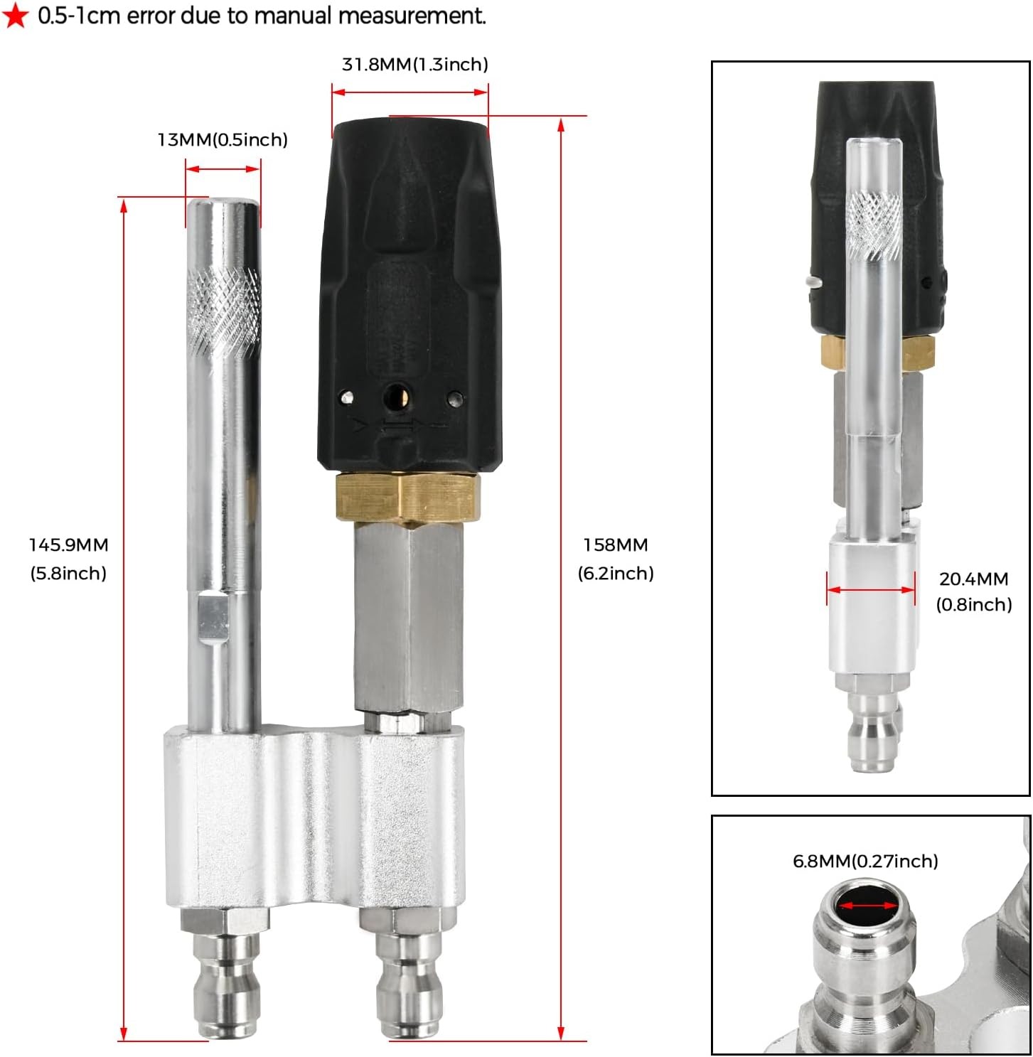 Shooter Tip M5 Twist Nozzle for Pressure Washer, 3-7 GPM, Adjustable Long Range