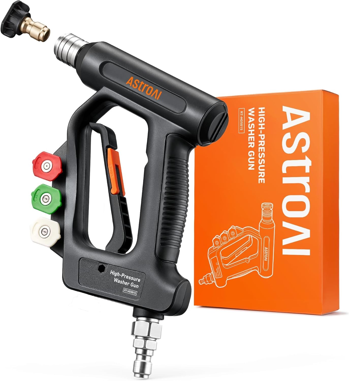 4060 PSI Short Pressure Washer Gun, 3/8″ Quick Connect Inlet, 4 Nozzles