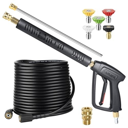 Pressure Washer Gun & Hose Kit – 50FT Kink Resistant, 4000 PSI, Quick Connect Fi