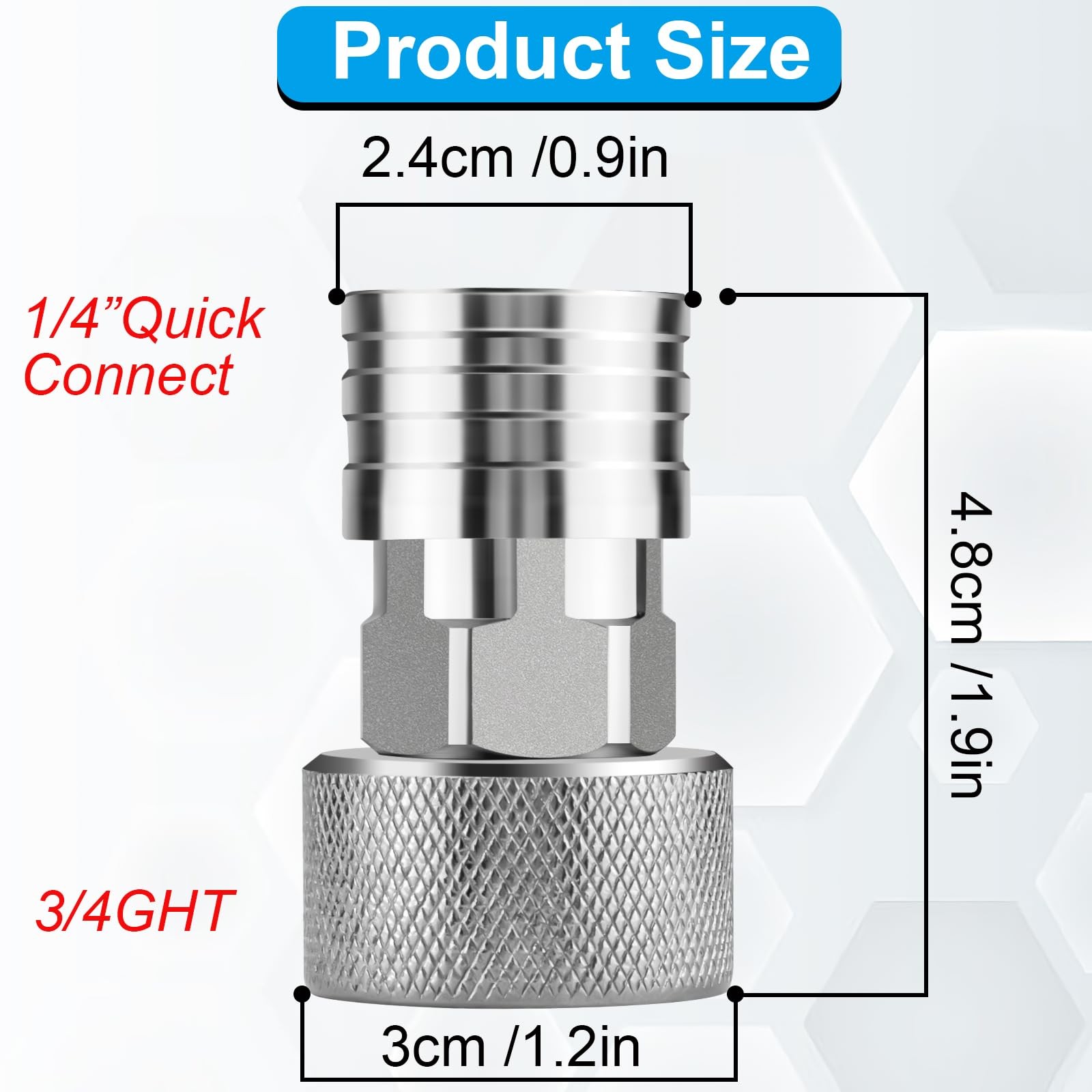 Garden Hose to Pressure Washer Adapter with 5 Pcs Spray Nozzle Tips for Car