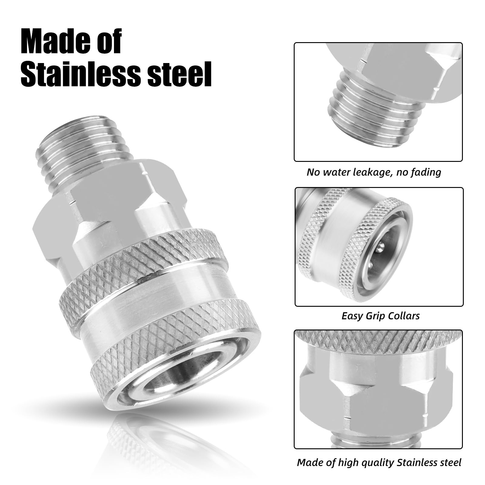 2 PCS Pressure Washer Coupler NPT 1/4 Inch Quick Connect Plug Adapter Kit