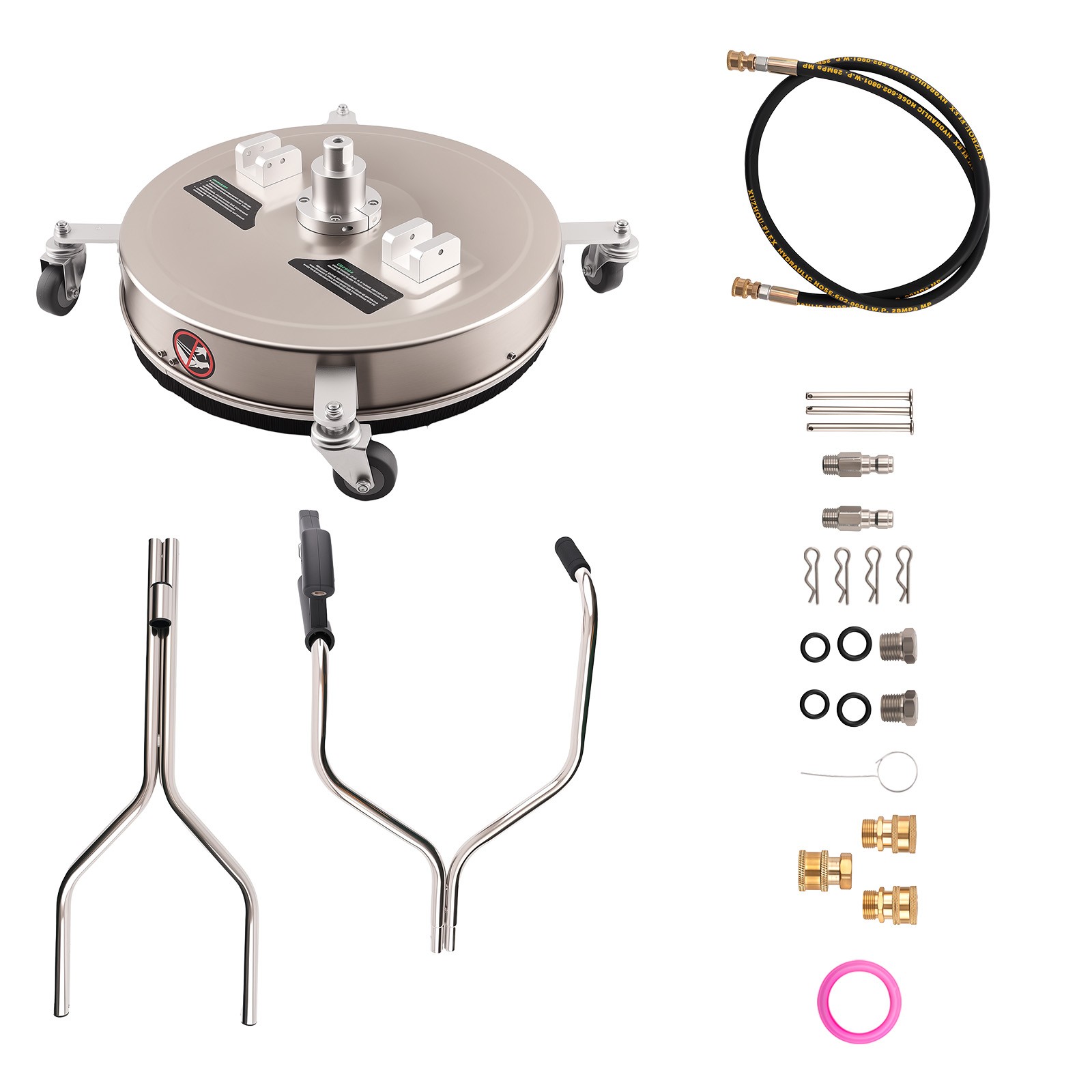 4500PSI 20inch Pressure Washer Surface Cleaner Stainless Steel w/ Dual Nozzle