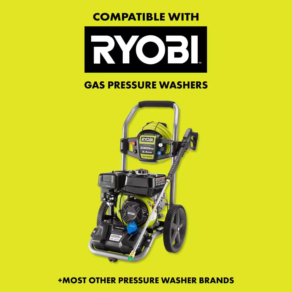 15 In. 3400 PSI Gas Pressure Washer Surface Cleaner with Caster Wheels
