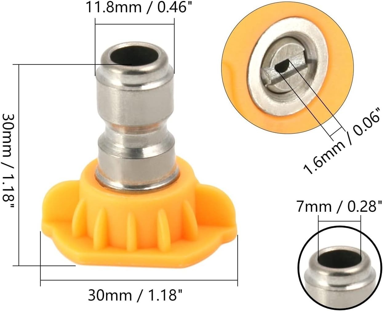 Compact 1/4″ 15° Stainless Steel Spray Nozzle Set – Perfect for Pressure Washing