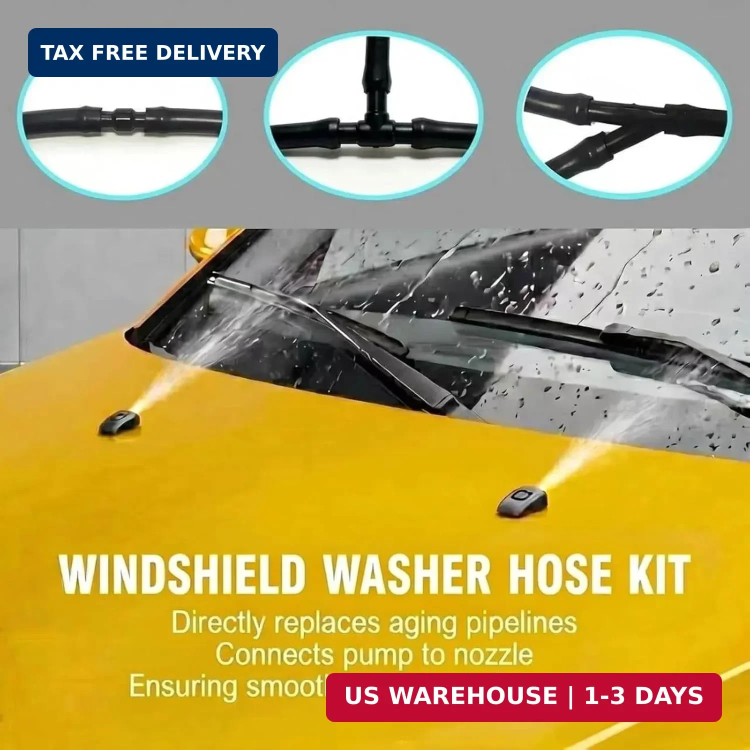 Windshield Washer Hose Kit,4M Rubber Hose with 36 Pcs Leak-Proof Connectors,Fits