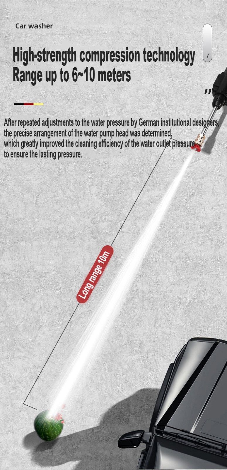 300W 60Bar Wireless High Pressure Car Washer Gun Foam Generator Spray Cleaner
