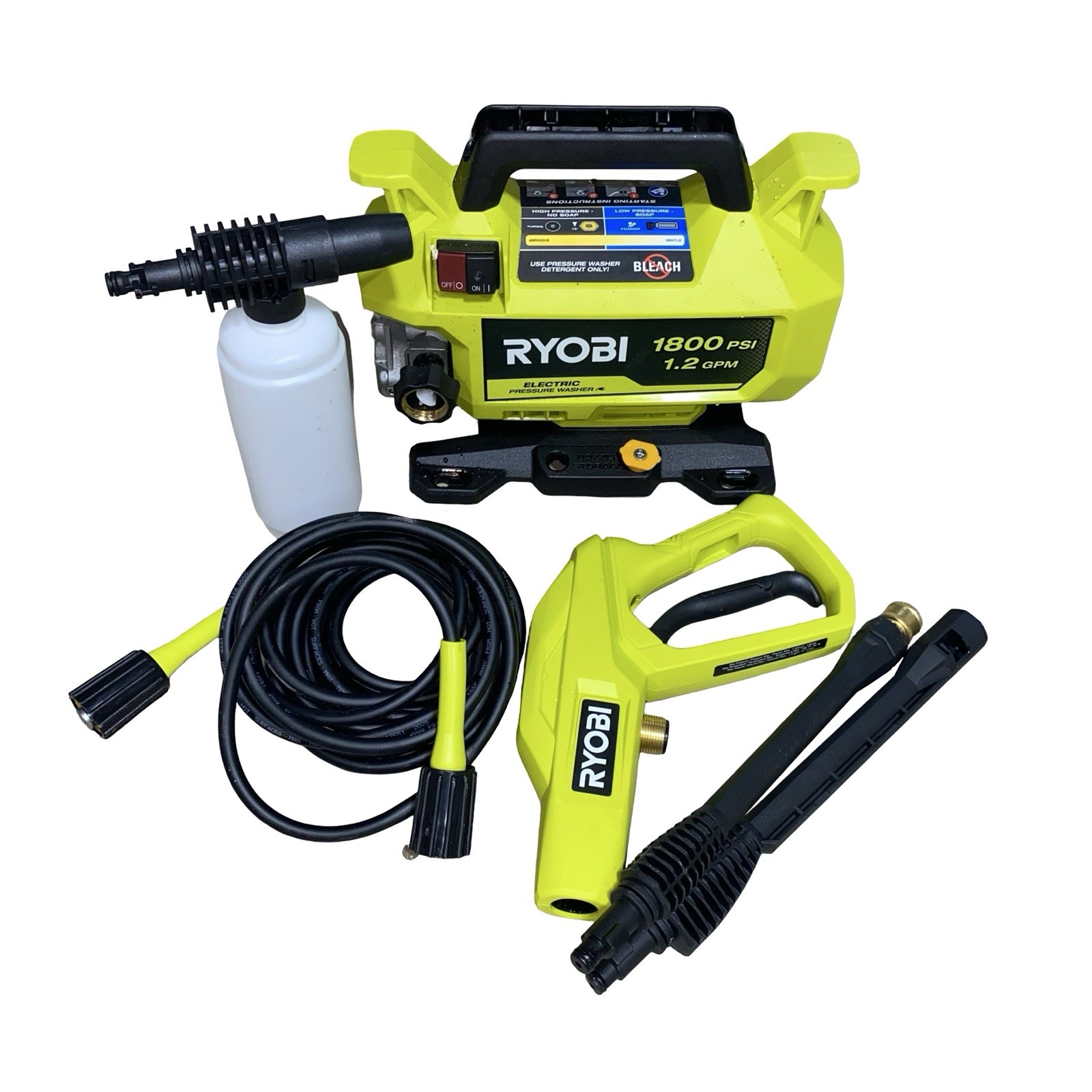 RYOBI 1800 PSI 1.2 GPM Electric Pressure Washer Portable Outdoor Cleaner READ