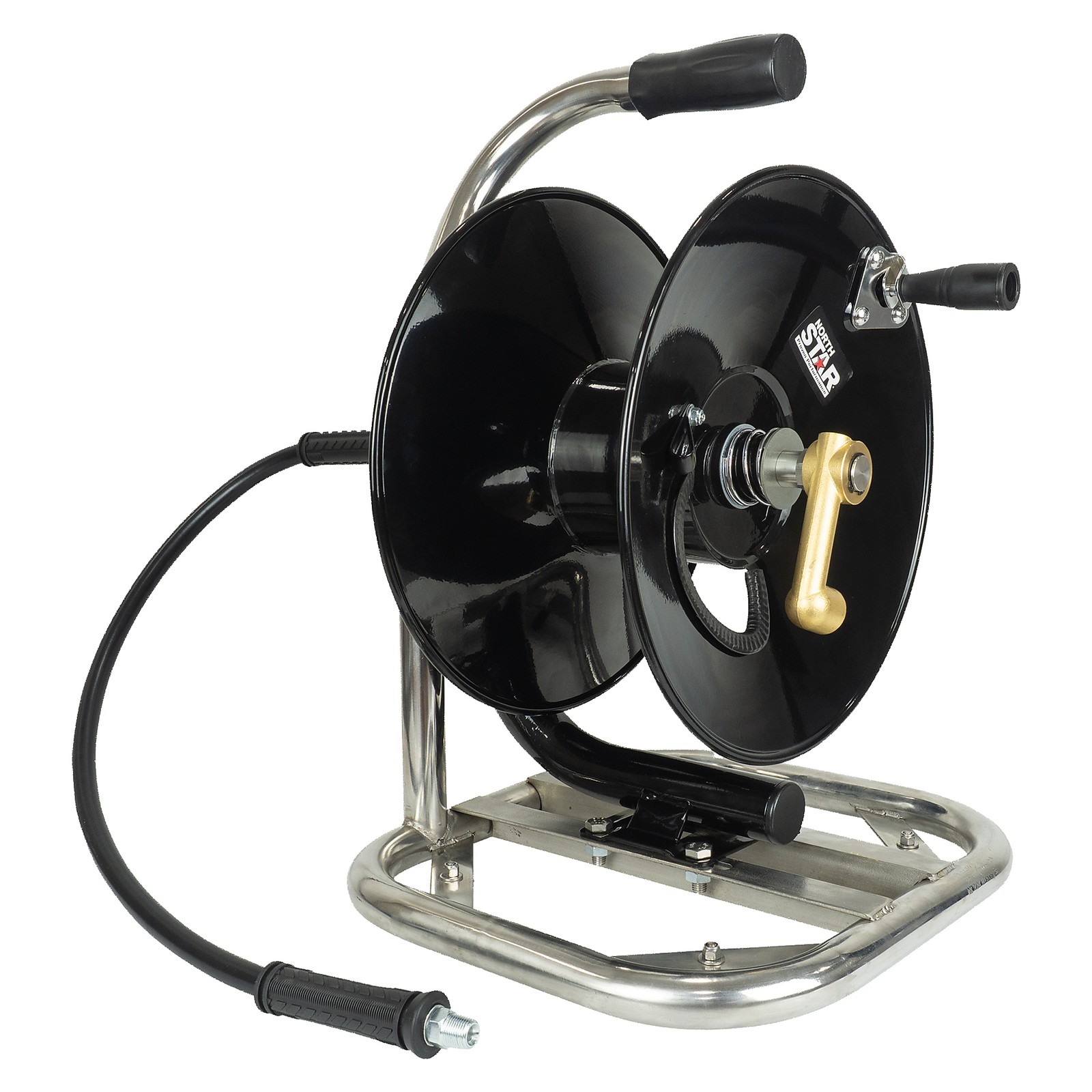 NorthStar Pressure Washer Manual Hose Reel with Stand, Fits 100ft. x 3/8in. Hose