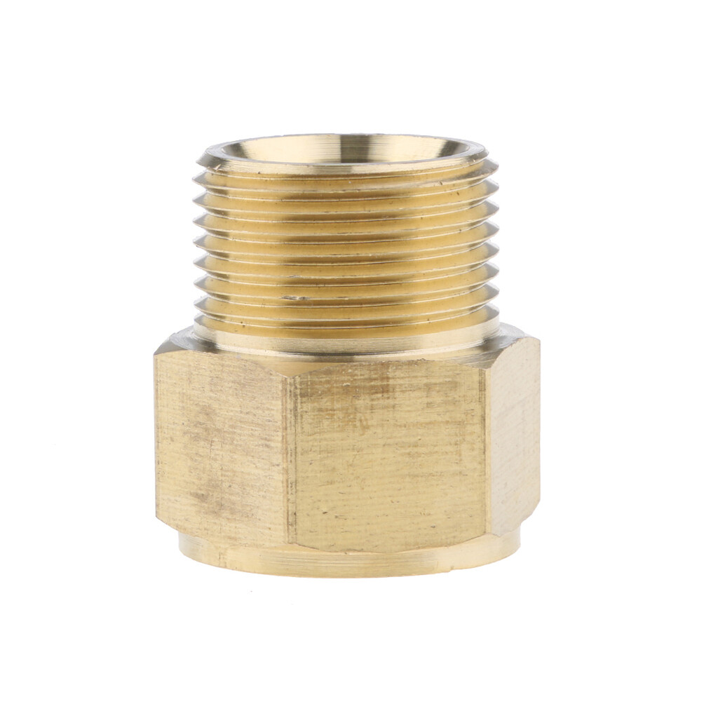 GOLD PRESSURE WASHER SCREW HOSE CONNECTOR FITTING ADAPTER 22MM x22MM