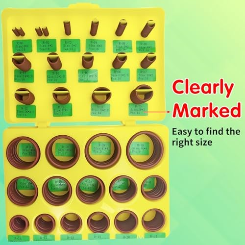 396PCS Metric Viton O-Ring Kit, 30 Sizes Viton O Rings Assortment, Shore 75A