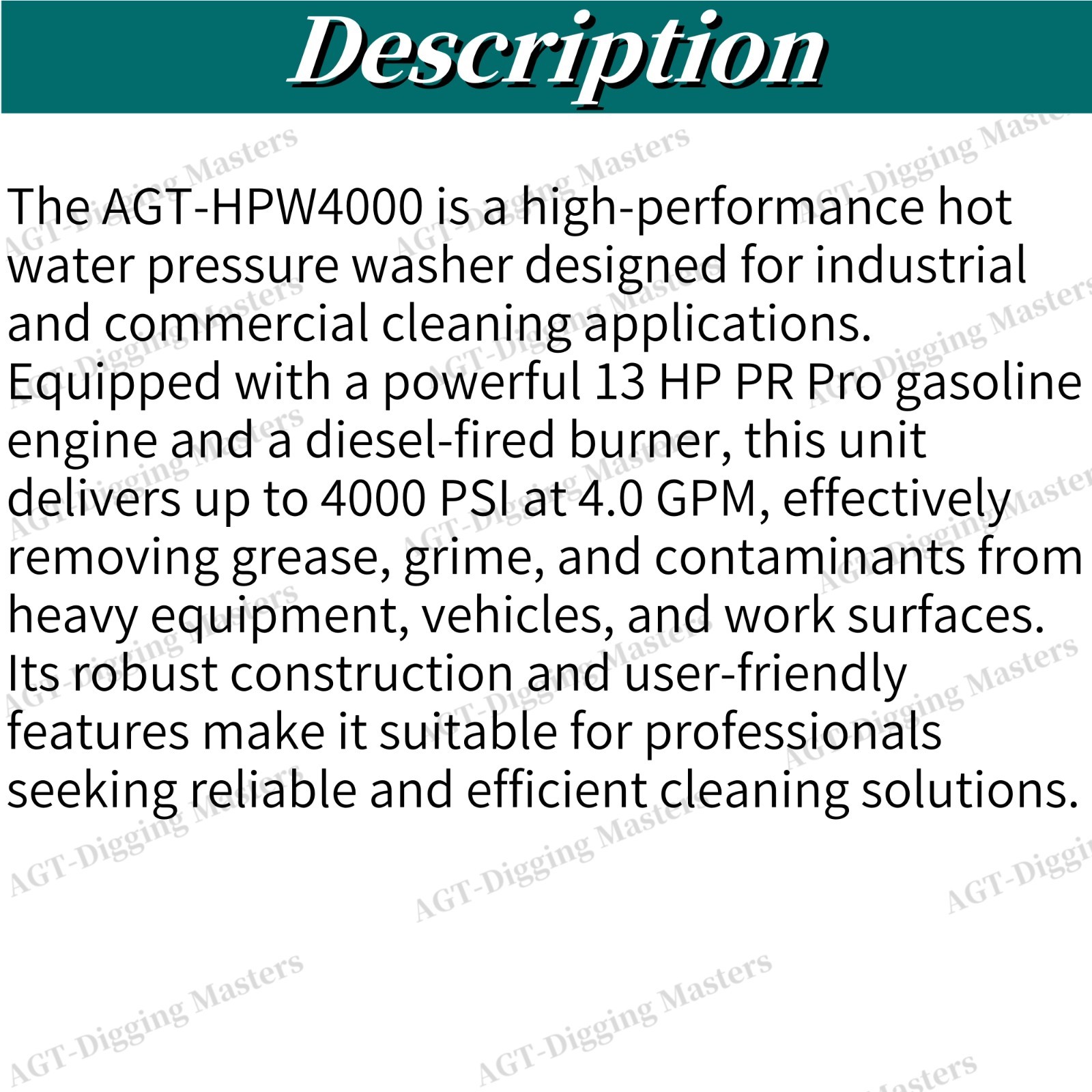 4000 PSI 13HP Hot Pressure Washer – Powerful High Performance