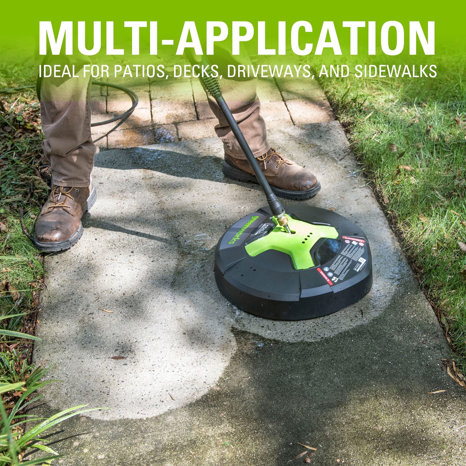 Greenworks 15 Inch Surface Cleaner Pressure Washer for Patios Driveways Decks