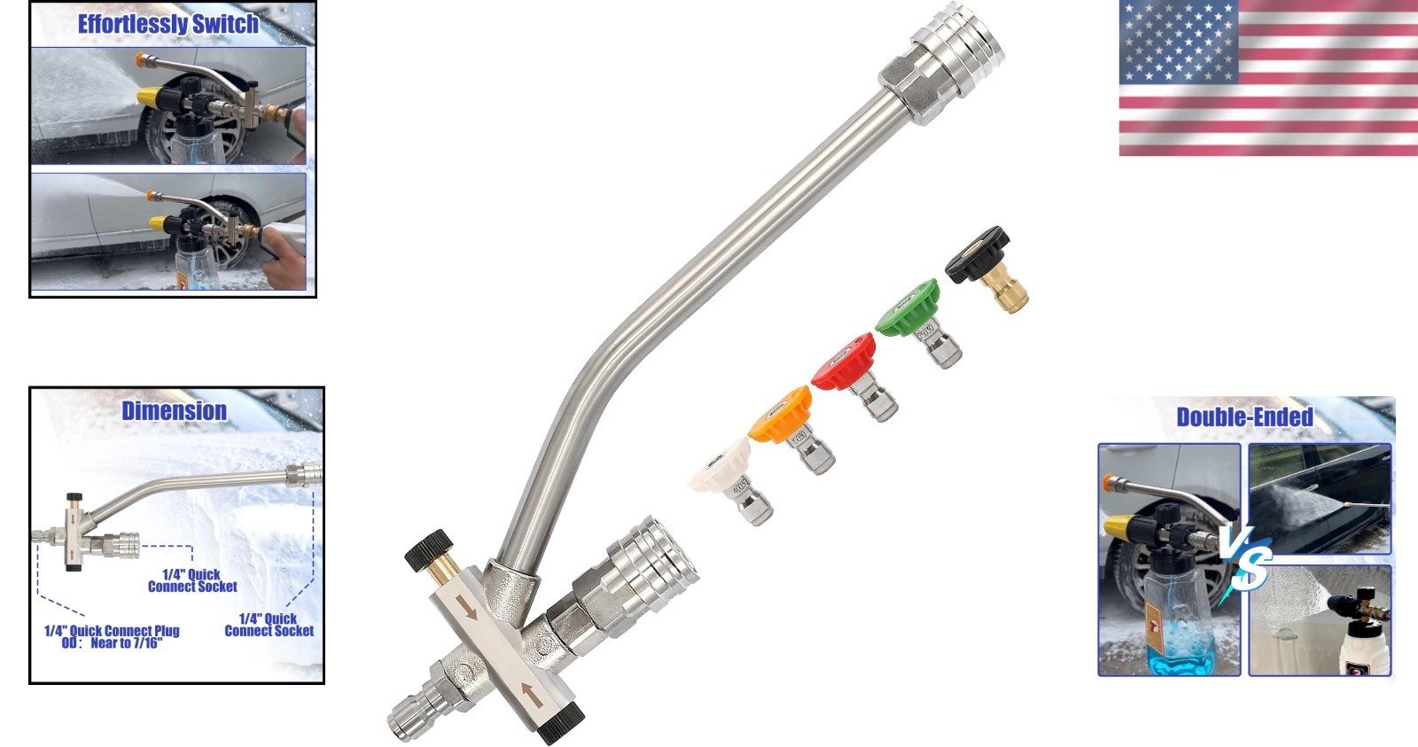 Pressure Washer Double Tip Attachment