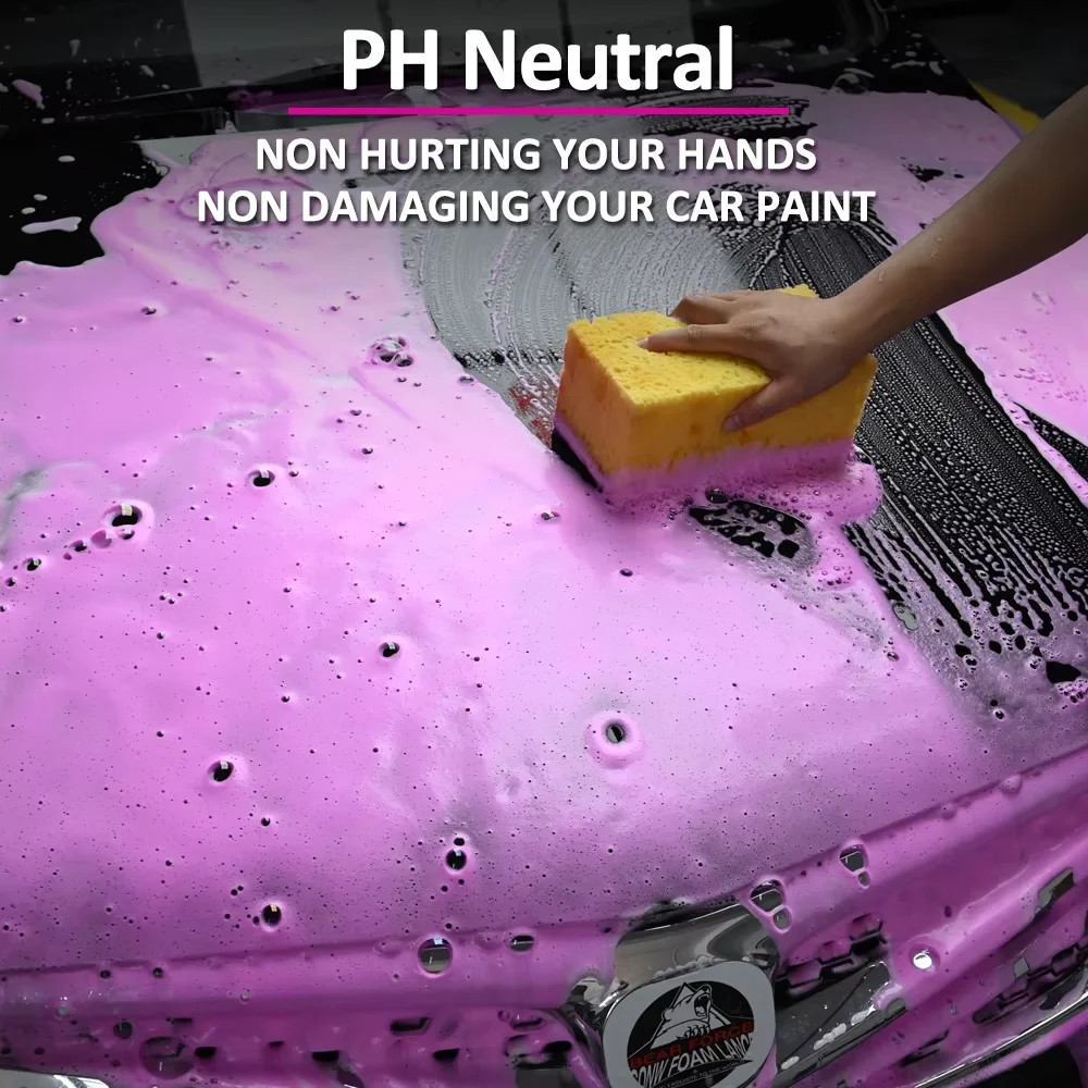 Pink Foaming Car Wash Soap Auto Wash Shampoo Active Foam Cleaner for For Snow Fo
